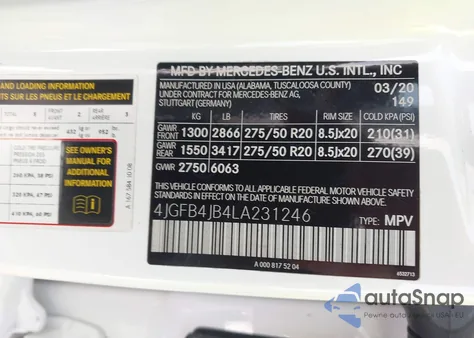 2020 Mercedes-Benz Gle 350 z USA, uszkodzony, nr VIN 4JGFB4JB4LA231246